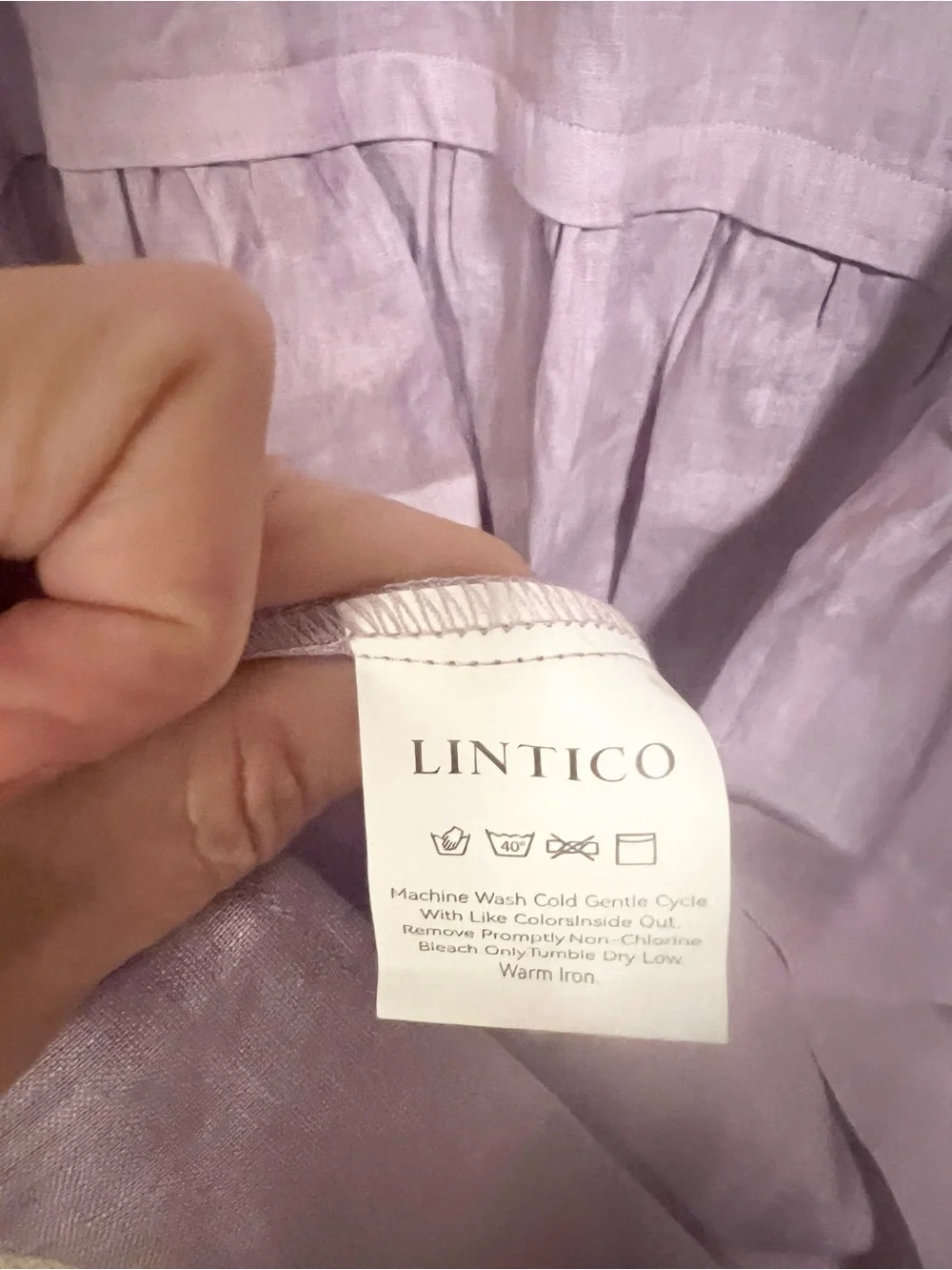 NWT  Lintico 100% Linen Midi Dress XXL Lavender Asymmetrical relaxed